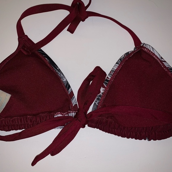 *3/20 Kona Sol maroon flowered bikini top size small - Picture 5 of 7